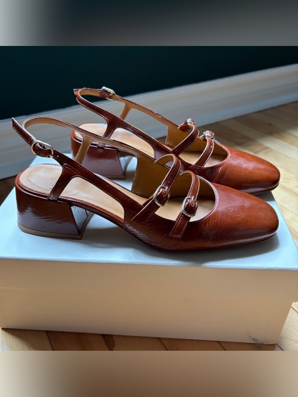 Sezane Paula Babies size 38 Brown Heeled Slingbacks